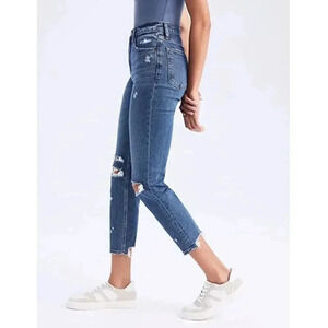 Abercrombie & Fitch The Mom High Rise Jeans Cropped Distressed Size 28/6